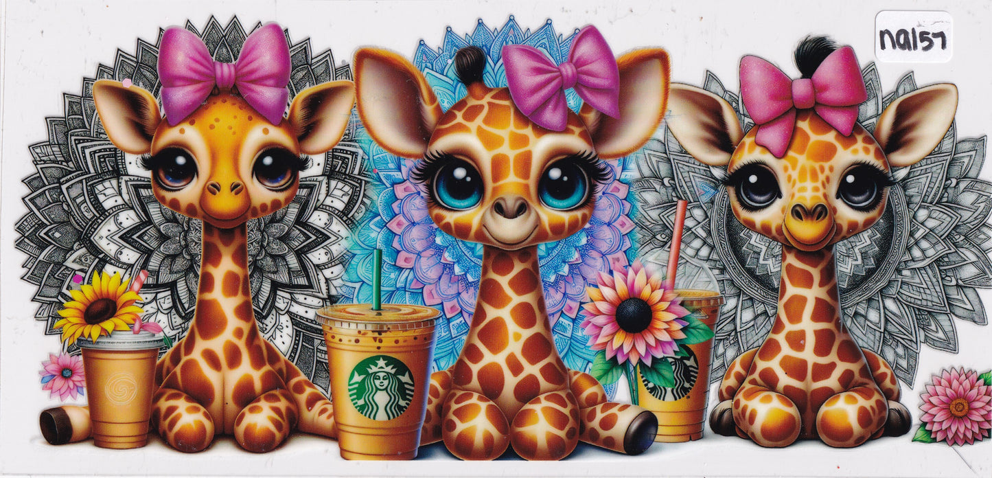 NA157 Giraffe Coffee UVDTF Wrap