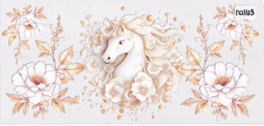 NA163 Horse Flowers UVDTF Wrap
