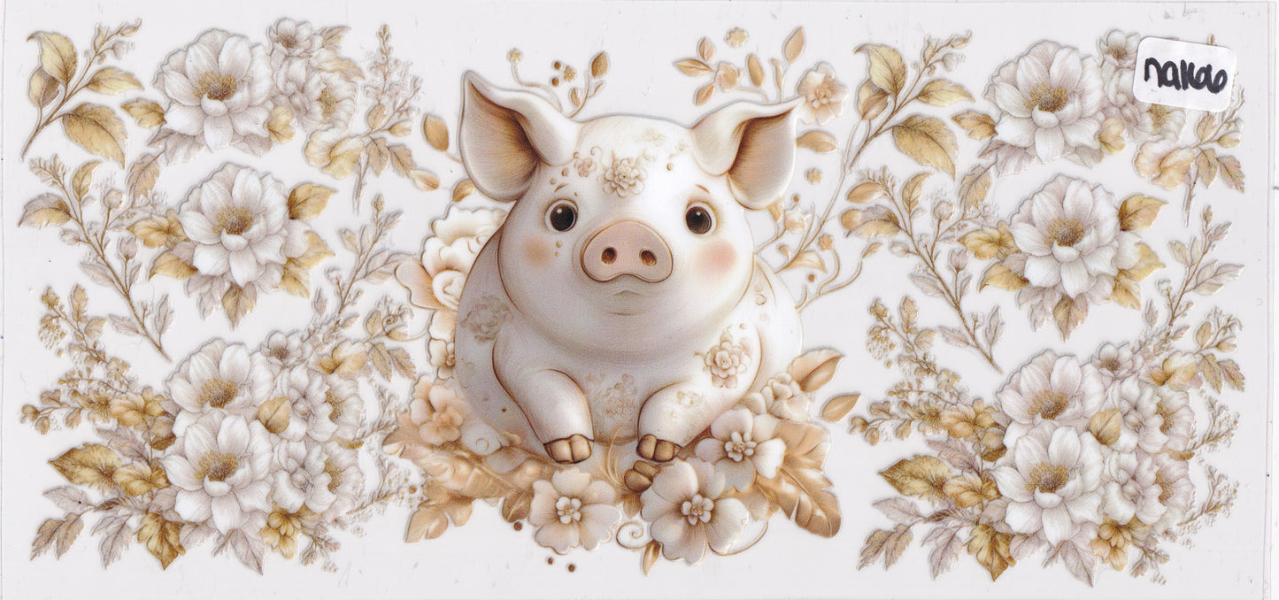 NA166 Pig Flowers UVDTF Wrap