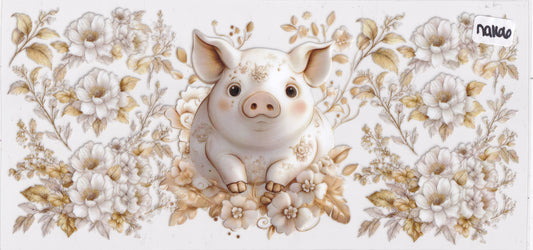 NA166 Pig Flowers UVDTF Wrap