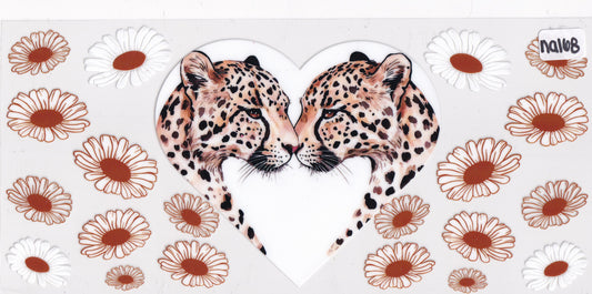 NA168 Cheetahs Hearts Flowers UVDTF Wrap