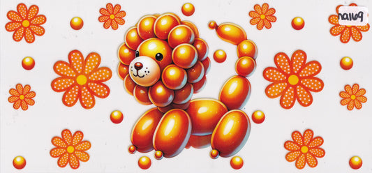 NA169 Lion Balloon Flowers UVDTF Wrap