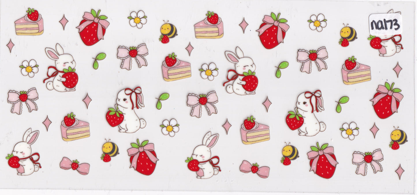NA173 Food Treats Ribbon Bunny UVDTF Wrap
