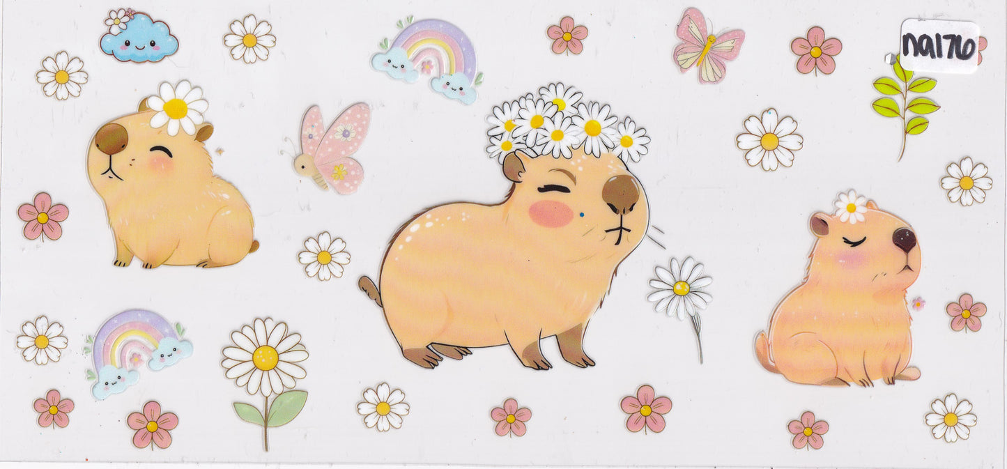 NA176 Capybara Flowers UVDTF Wrap