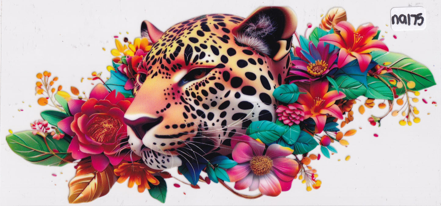 NA175 Cheetah Flowers UVDTF Wrap