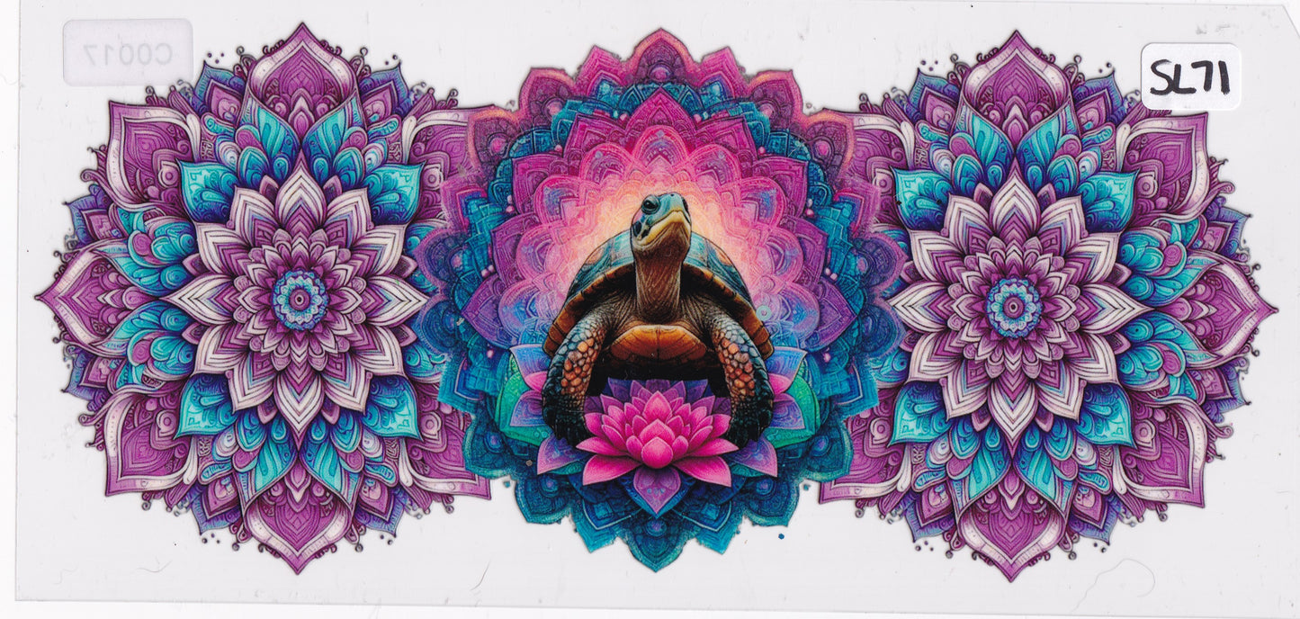SL71 Tortoise Mandala Flower UVDTF Wrap