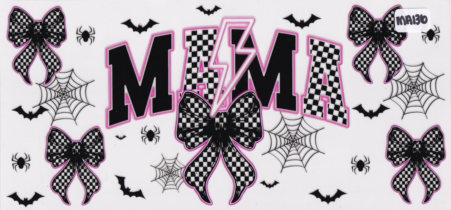 MA136 Mama Mom Ribbons Halloween UVDTF Wrap