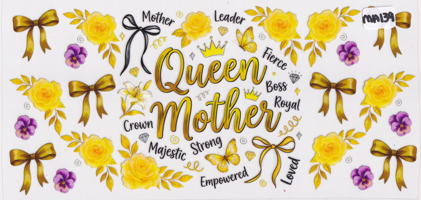 MA139 Mama Mom Queen Ribbons UVDTF Wrap