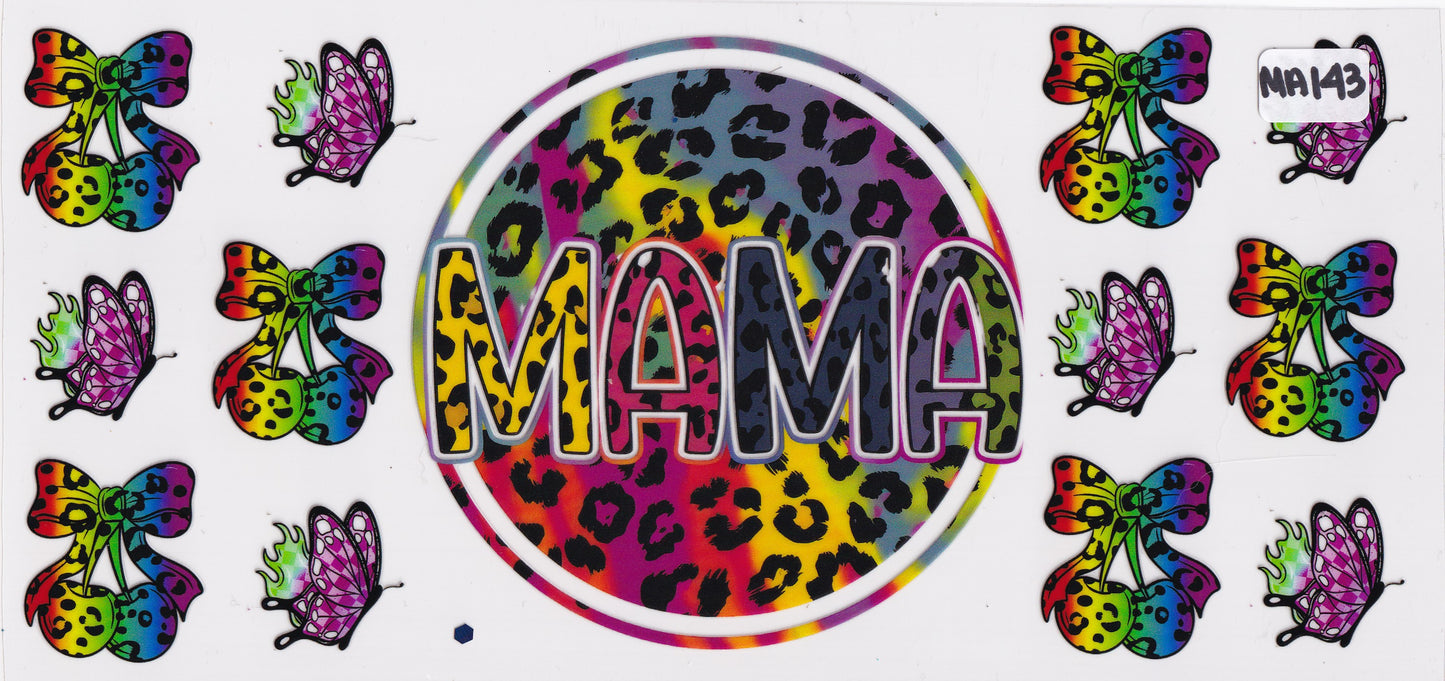 MA143 Mama Mom Ribbons UVDTF Wrap