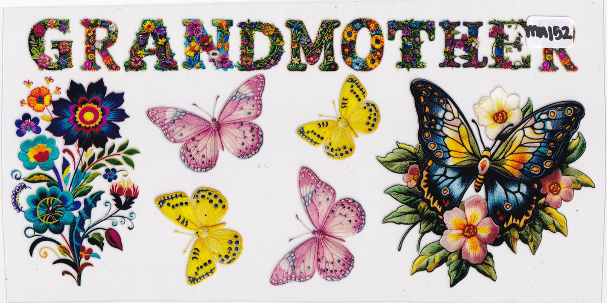 MA152 Grandmother Family Butterflies UVDTF Wrap