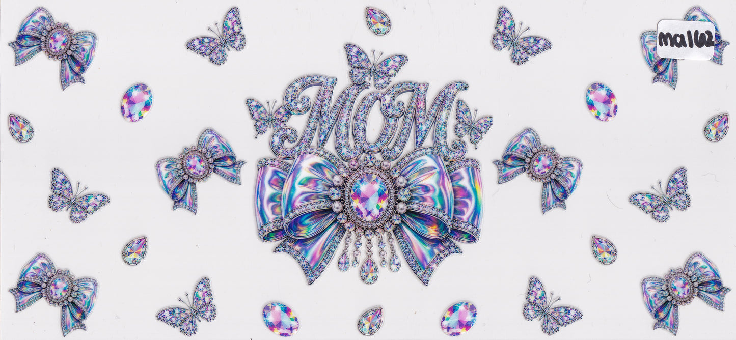 MA162 Mama Mom Ribbons Gems UVDTF Wrap