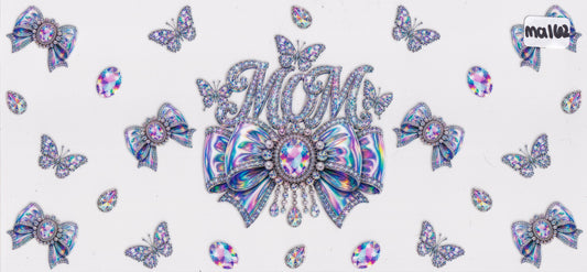 MA162 Mama Mom Ribbons Gems UVDTF Wrap
