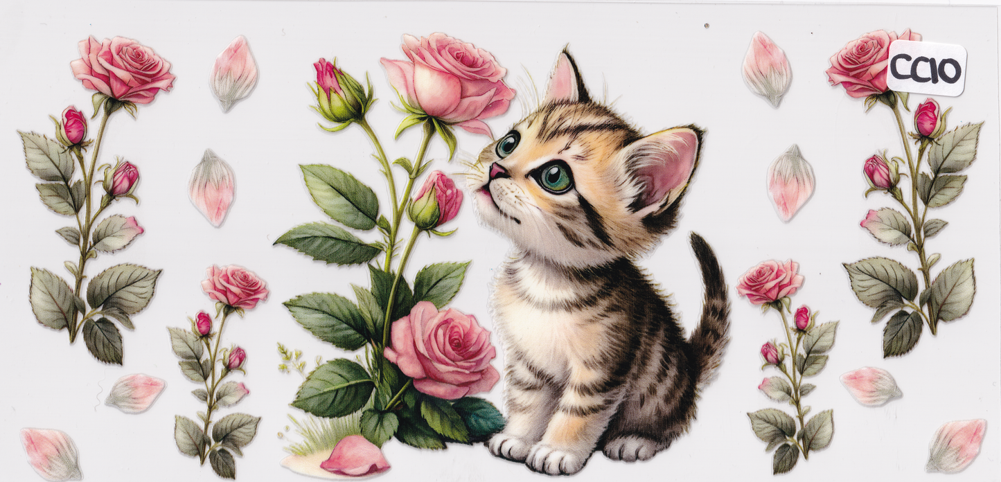 CC10 Cat Flowers UVDTF Wrap