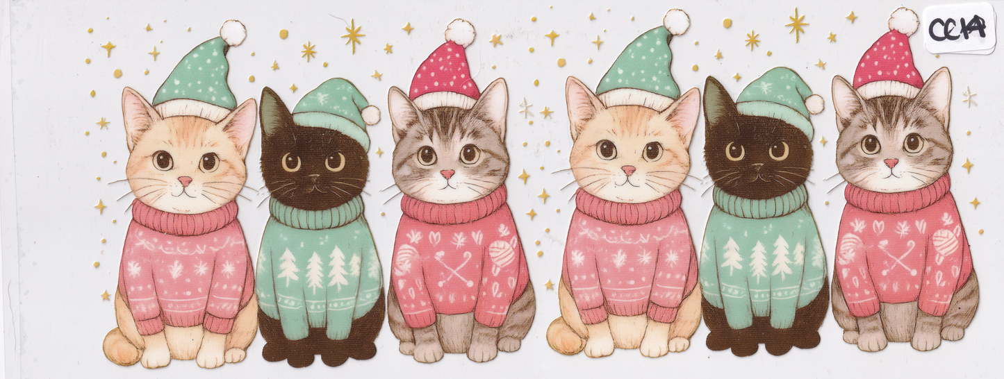 CC14 Cat Christmas UVDTF Wrap