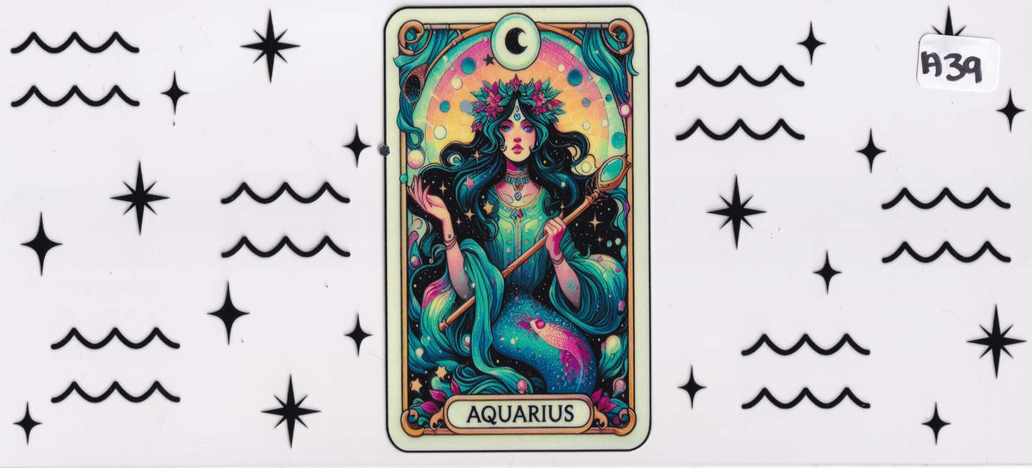 A39 Aquarius Horoscope UVDTF Wrap