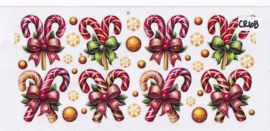 CR68 Christmas Candy Cane UVDTF Wrap