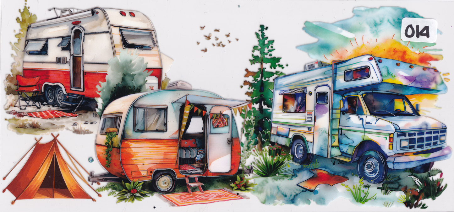 O14 Camping Outdoors UVDTF Wrap