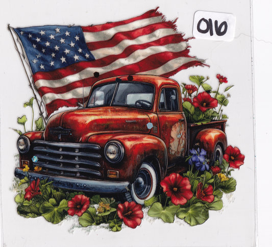 O16 America Truck UVDTF Wrap