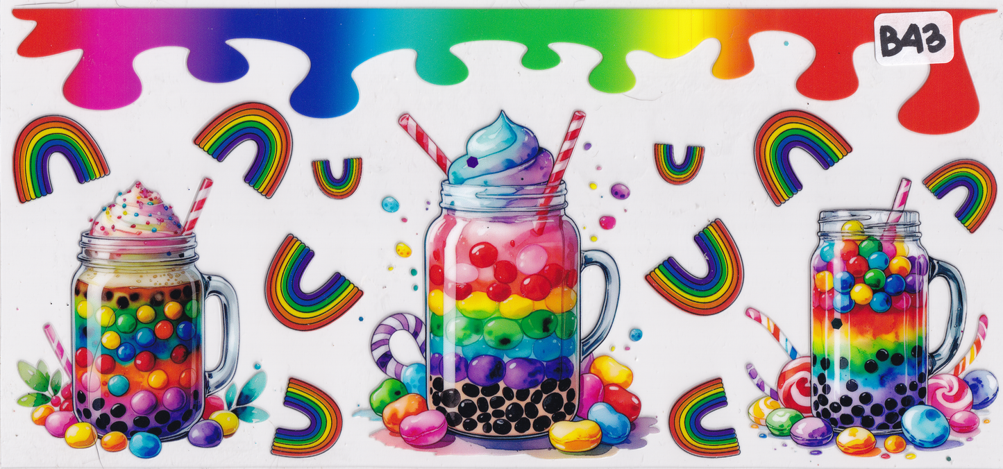 B43 Rainbow Drink UVDTF Wrap
