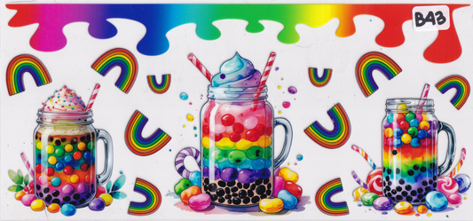 B43 Rainbow Drink UVDTF Wrap