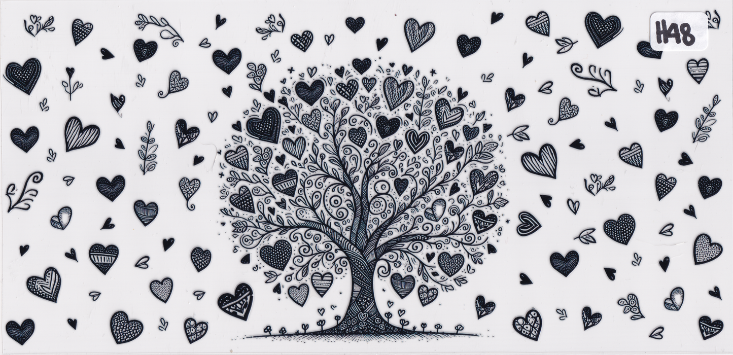 H48 Hearts Tree UVDTF Wrap