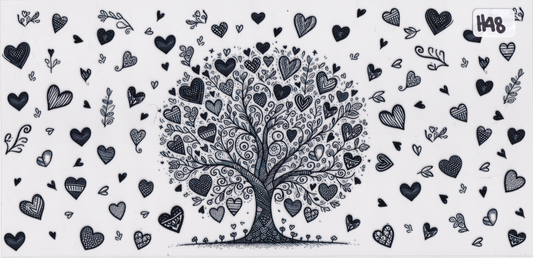 H48 Hearts Tree UVDTF Wrap