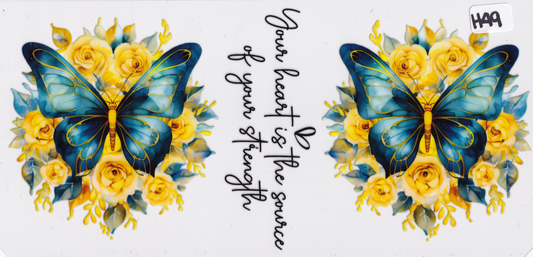 H49 Butterfly Flowers UVDTF Wrap