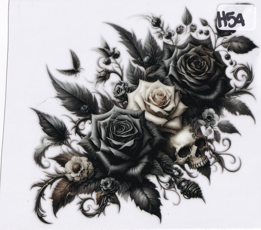 H54 Rose FlowerUVDTF Wrap