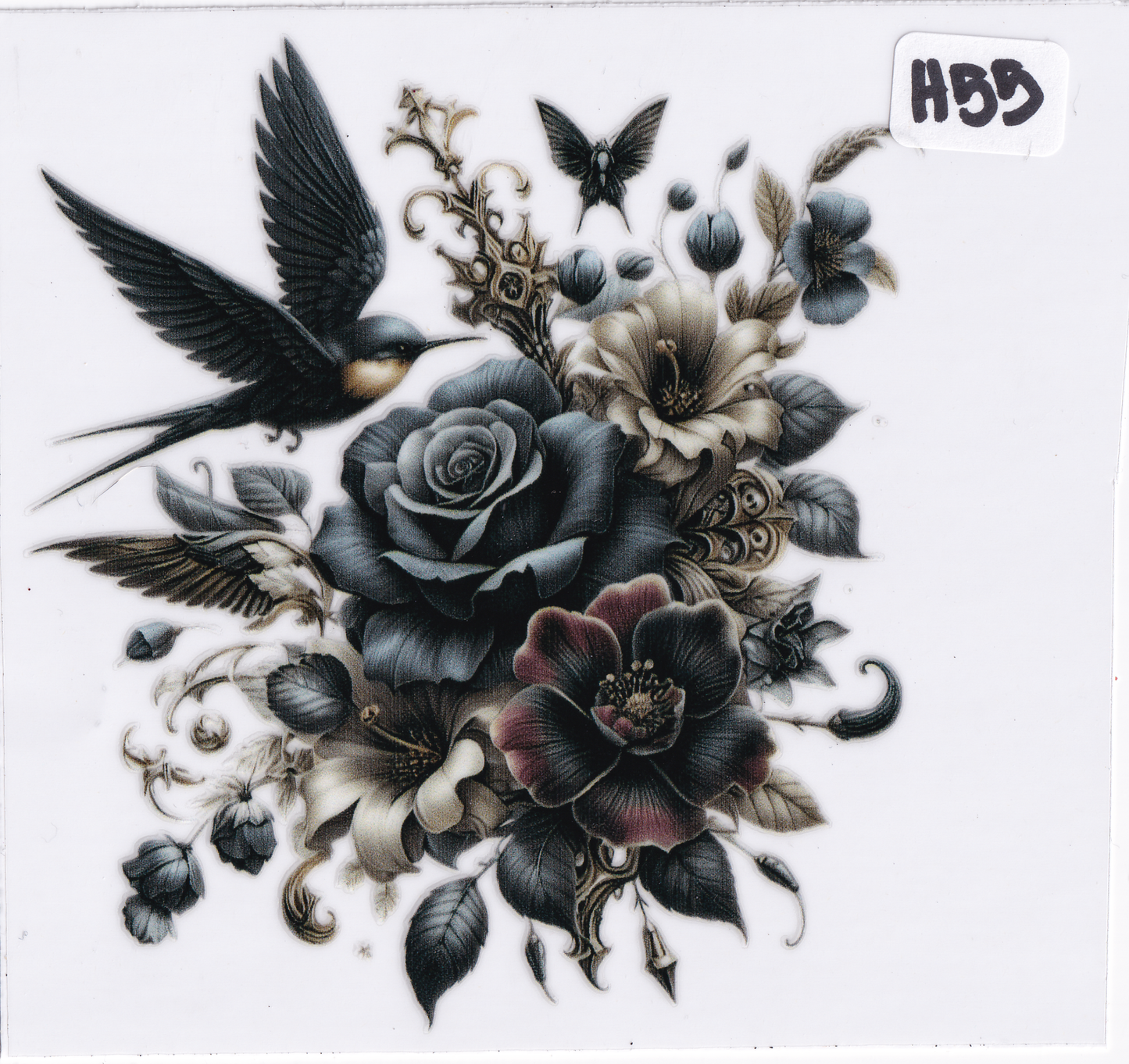 H55 Rose Flower UVDTF Wrap