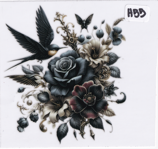 H55 Rose Flower UVDTF Wrap
