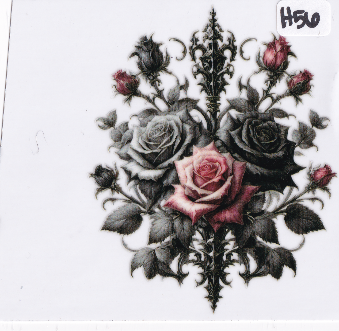 H56 Rose Flower UVDTF Wrap