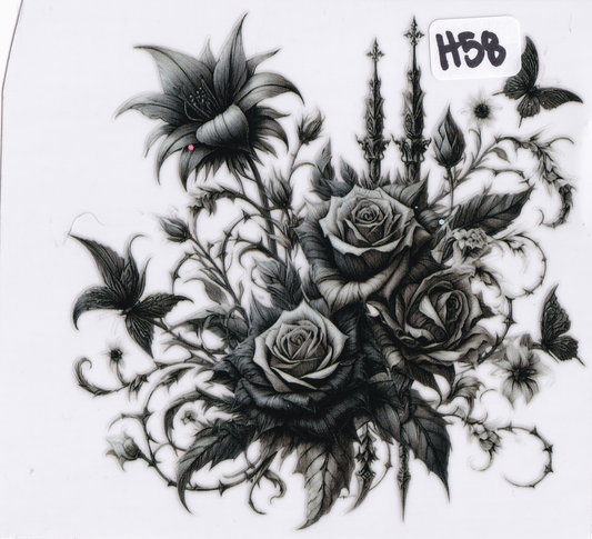 H58 Rose Flower UVDTF Wrap