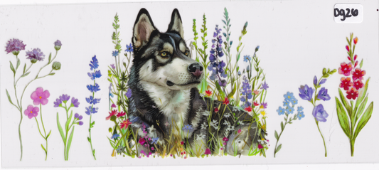 DG26 Dog Flowers UVDTF Wrap