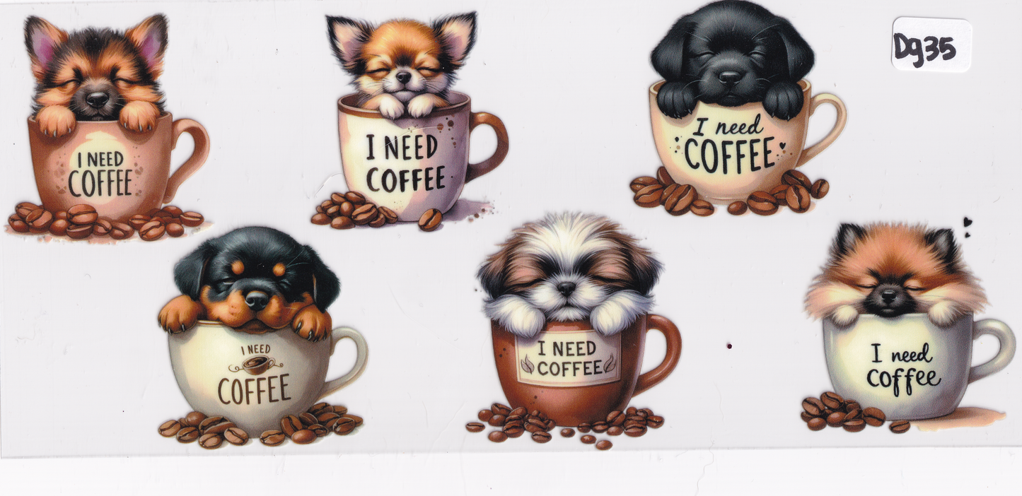 DG35 Coffee Dog UVDTF Wrap