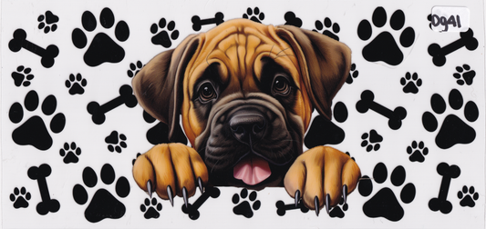 DG41 Dog Paw Prints Bones UVDTF Wrap