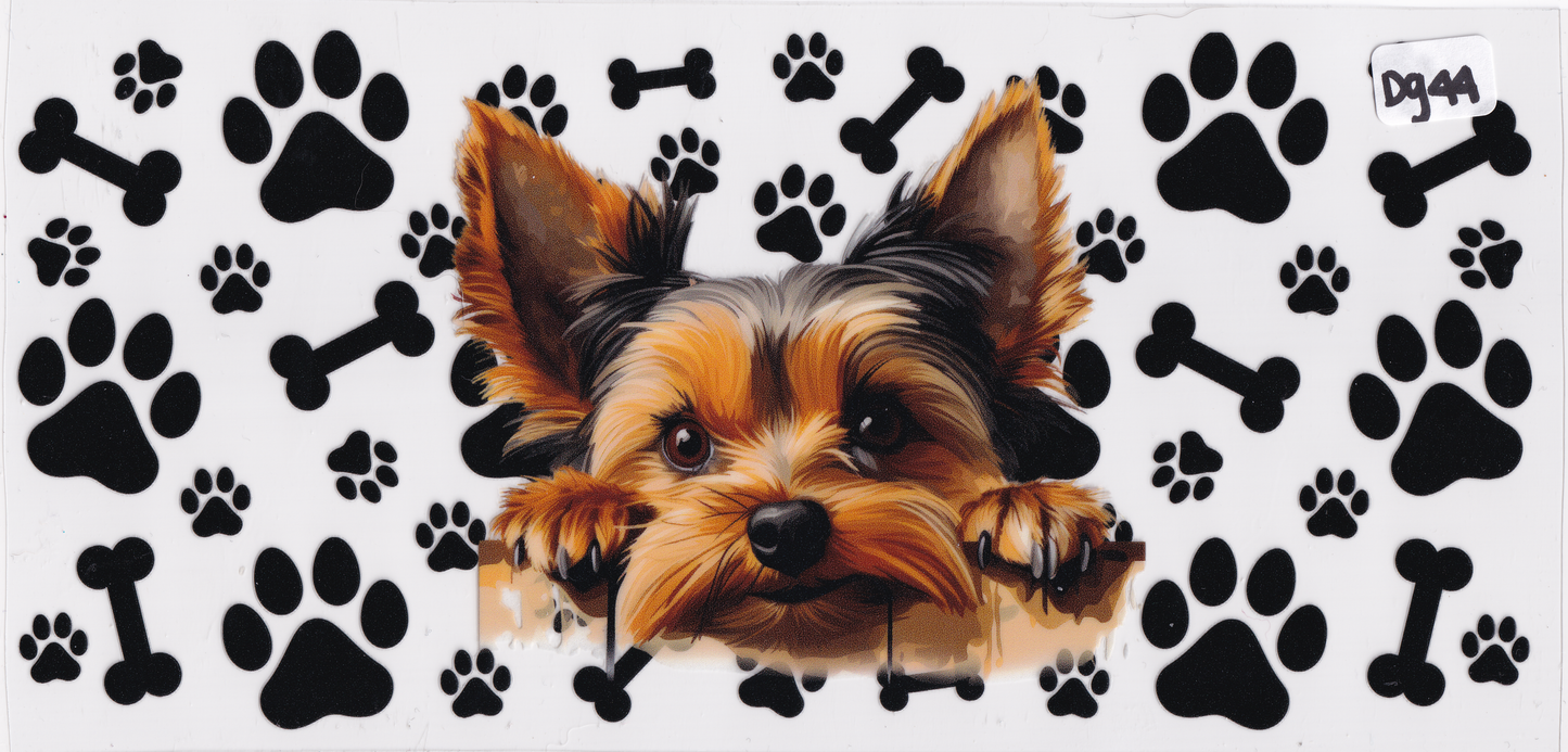 DG44 Dog Paw Prints Bones UVDTF Wrap
