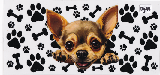 DG45 Dog Paw Prints Bones UVDTF Wrap