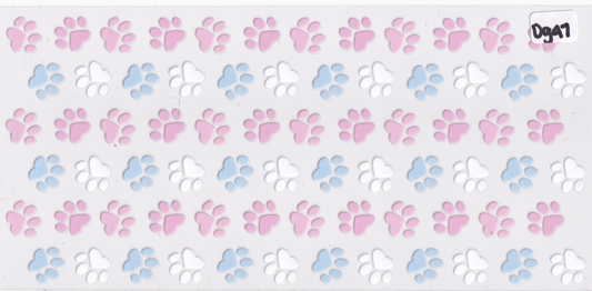 DG47 Dog Paw Prints UVDTF Wrap