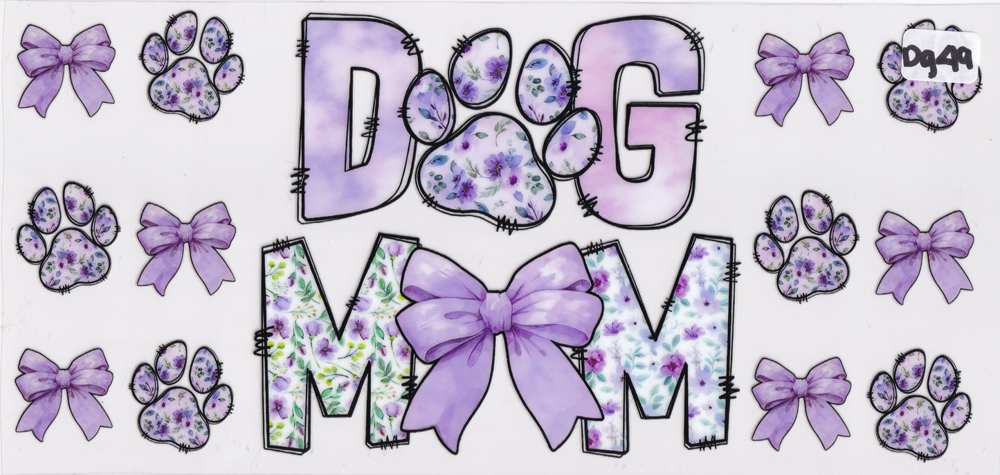 DG49 Dog Mom Ribbons UVDTF Wrap