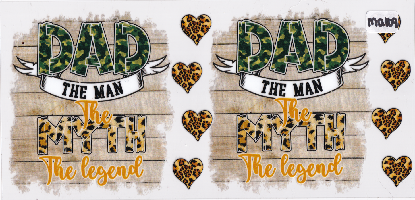 MA109 Dad Hearts UVDTF Wrap