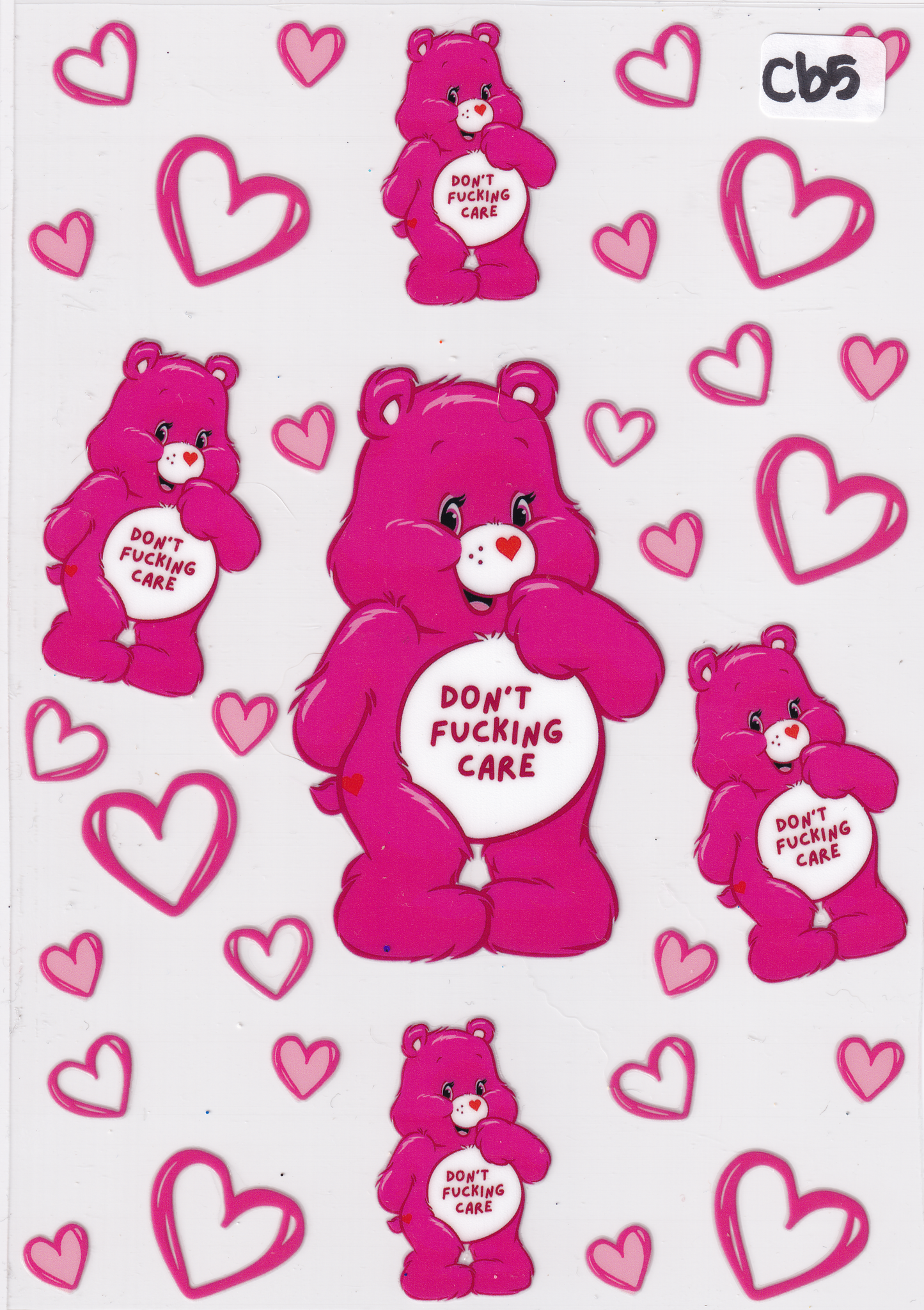 CB5 Caring Bear Cussing Funny UVDTF Wrap