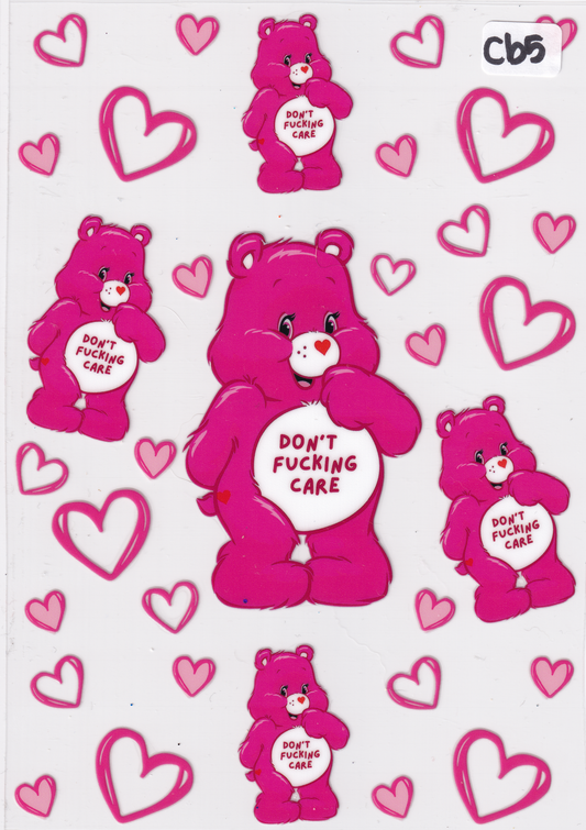 CB5 Caring Bear Cussing Funny UVDTF Wrap