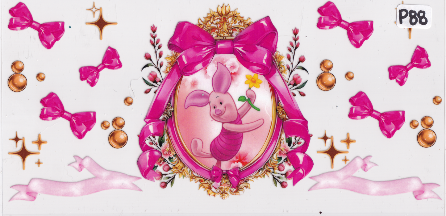 P88 Pig Character Ribbon UVDTF Wrap