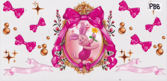 P88 Pig Character Ribbon UVDTF Wrap