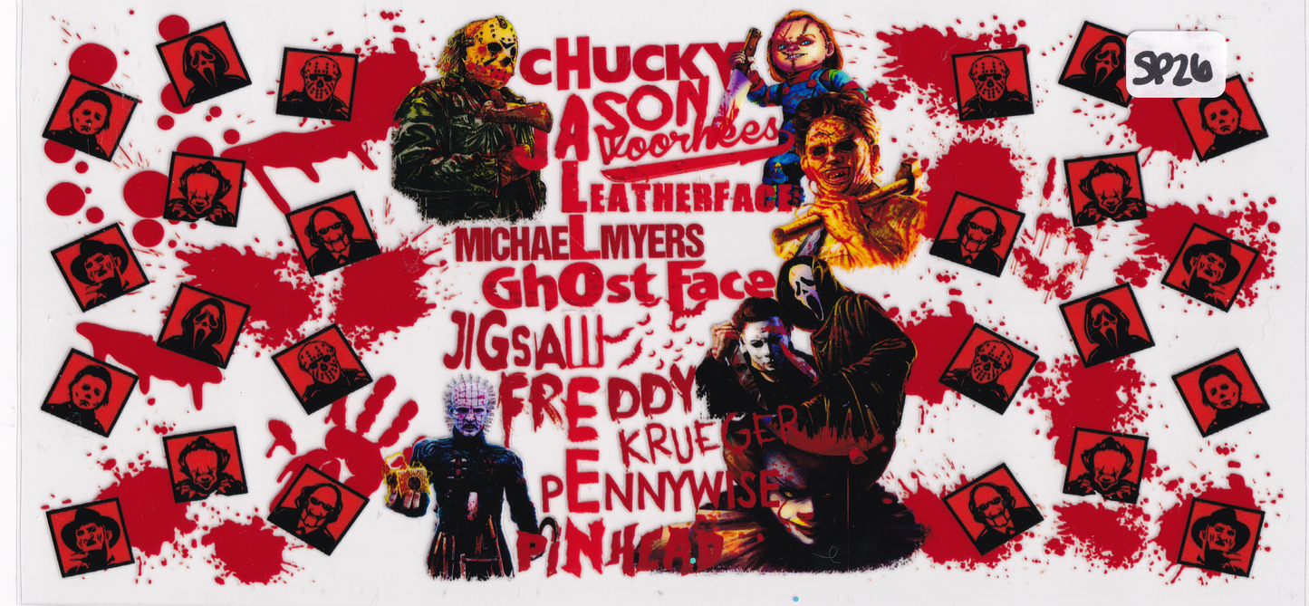 SP26 Scary Movies Halloween Characters UVDTF Wrap