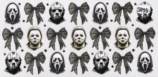 SP33 Scary Movie Characters Ribbons Halloween UVDTF Wrap