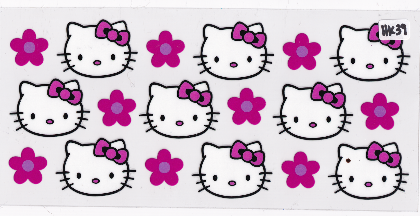 HK39 Kids Kitty Character UVDTF Wrap