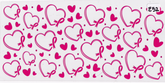 E51 Awareness Pink Hearts UVDTF Wrap