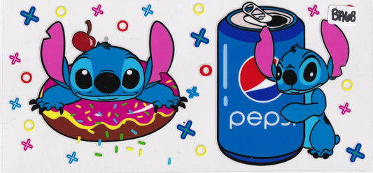 BA68 Kids Blue Character Donut Drink UVDTF Wrap