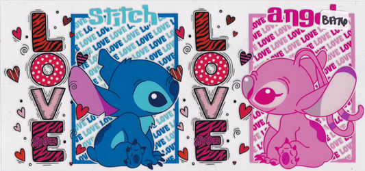 BA76 Kids Blue Character Valentines Love UVDTF Wrap